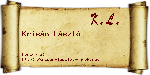 Krisán László névjegykártya
